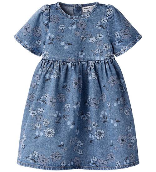 Name It Kjole - NmfAnna - Medium Blue Denim/Flowers