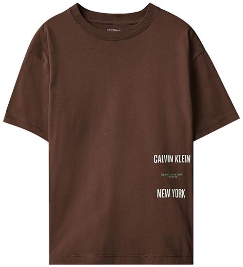 Calvin Klein T-shirt - Interest Placement - Rocky RoadBROWN
