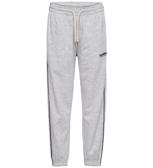 Hummel Sweatpants - hmlJR Loose - Light Grey Melange/Black