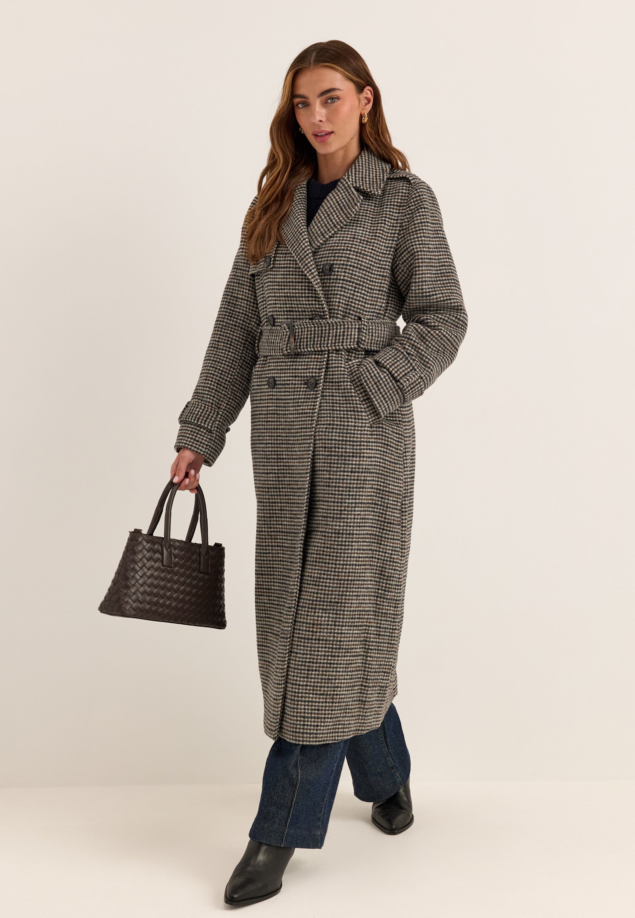 BUBBLEROOM Wool Blend Trench Coat