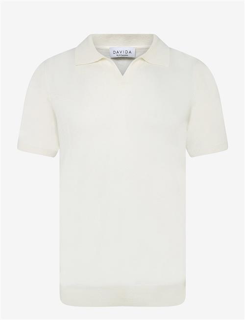Davida Cashmere | Man Fine Knit Open Collar T-Shirt | L