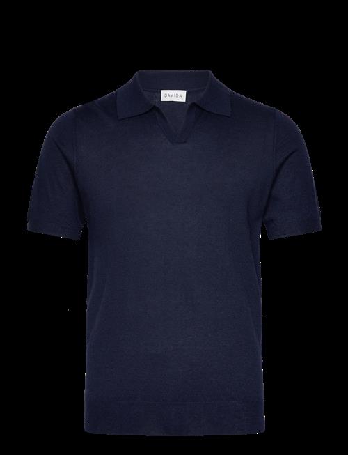 Davida Cashmere | Man Fine Knit Open Collar T-Shirt | S