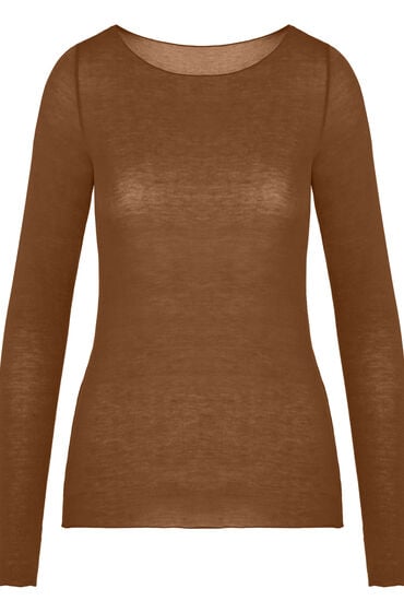 Hunkemöller super soft bådhals bluse med cashmere Brun