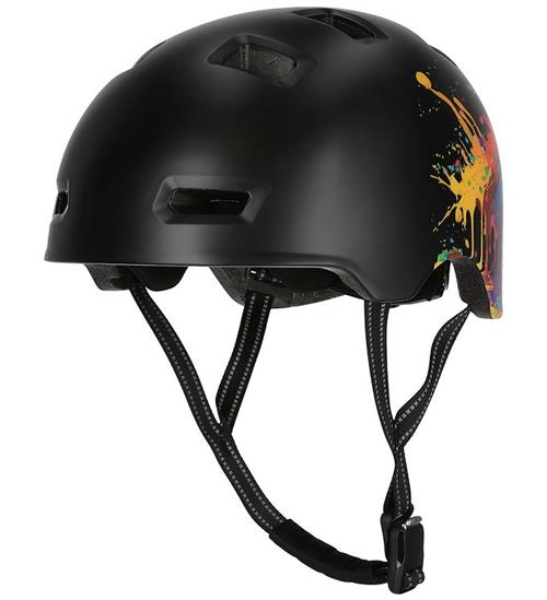 Crazy Safety Cykelhjelm - Rampage Splash - Orange/ Black/ Yellow