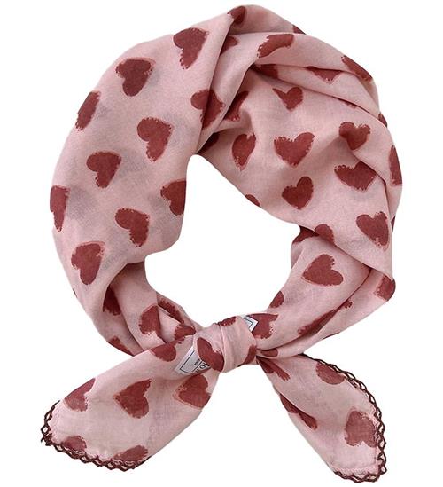 By Stær Tørklæde - Iduna - Rosa/Rød Hjerter'