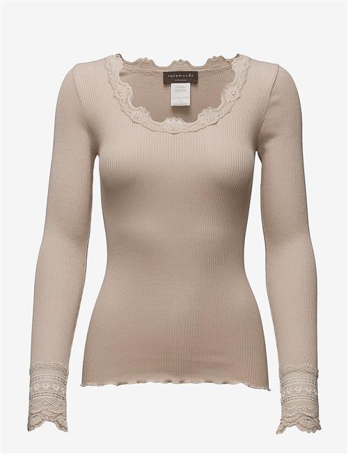 Rosemunde | Rwbenita Silk Ls O-Neck Lace T-Shirt | M