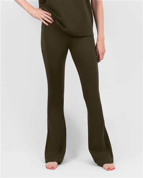 Maya Deep Olive Flared Leggings - Tall