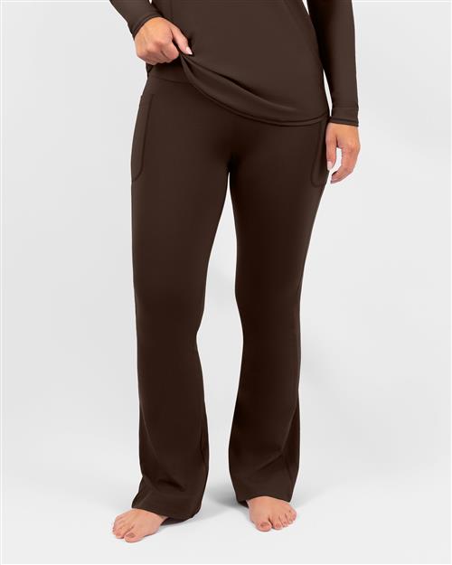 Maya Mocha Brown Flared Leggings - Short