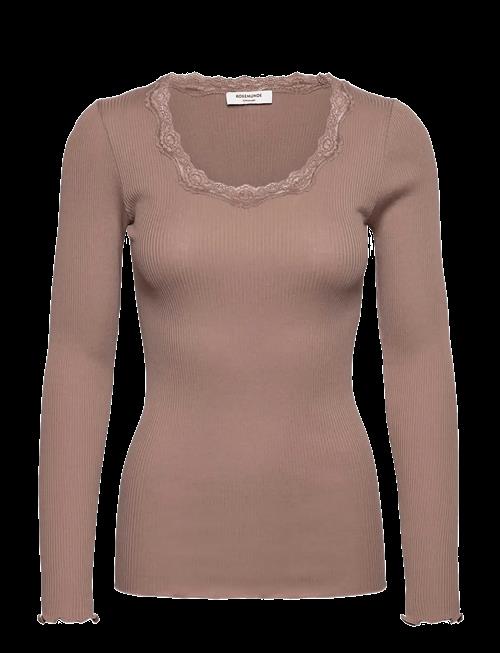 Rosemunde | Rwbabette Silk Ls U-Neck Lace T-Shirt | XS