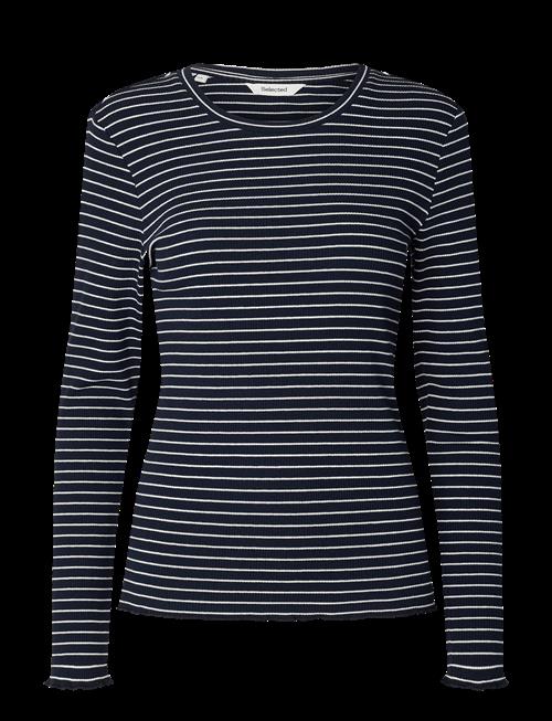 Selected | Slwanna Ls Crew Neck Tee Str Noos | M