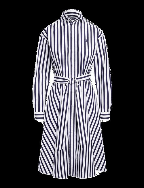 Polo Ralph Lauren | Belted Wide-Stripe Cotton Shirtdress | 34