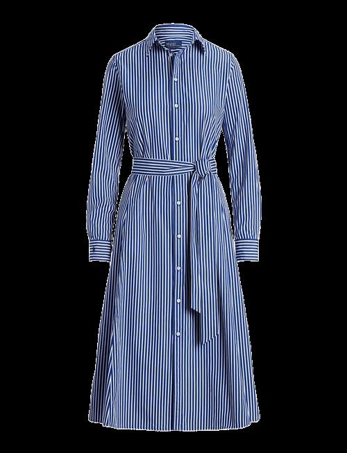 Polo Ralph Lauren | Belted Striped Cotton Shirtdress | 34