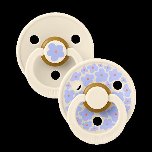 BIBS Studio Colour Jasmine 2-pak Runde Latex-sutter Ivory Mix  Ivory Mix 6+ Months Latex Creme  6+ måneder  Drenge, Piger