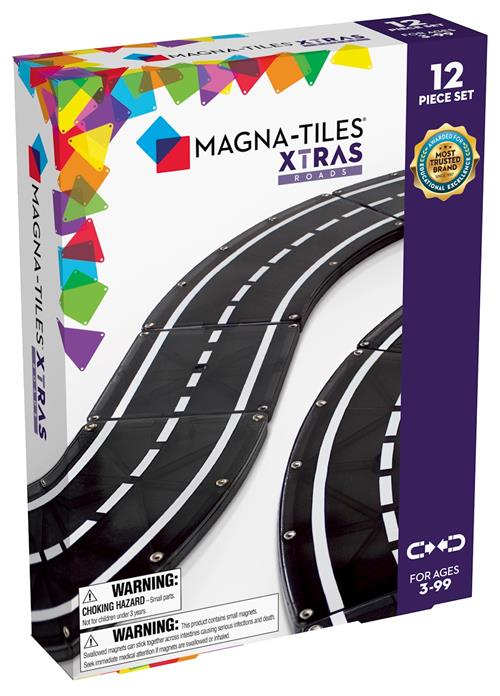 Magna-Tiles MAGNA-TILES XTRAS : Roads Byggeklodser 12 Stk. Sæt (6/ctn) Multi  Multi-3-6 Y  Hvid  One Size 3+ Years Drenge, Piger