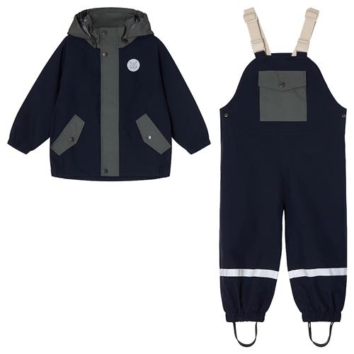 Kuling Skagen Regnsæt Med God Åndbarhed Navy/Light Green Blocking  Navy/Light Green Blocking-110/116 cm  Marineblå  110/116 cm  Drenge, Piger