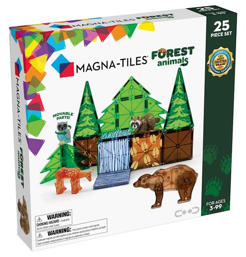 Magna-Tiles MAGNA-TILES Skovens Dyr - Sæt Med 25 Dele Multi  Multi-3 Years+  Grøn  One Size 3+ Years Drenge, Piger