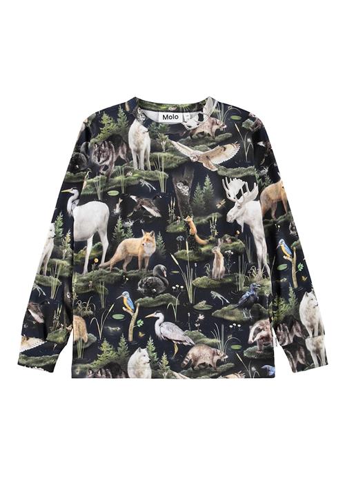 Molo Rill T-Shirts Long Sleeves Forest Fauna Forest Fauna 128 cm  Grøn  128 cm  Drenge