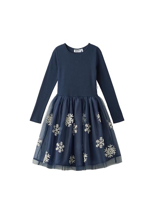 Molo Cyrus Dress Ls Snowflakes Snowflakes 122/128 cm  Marineblå  122/128 cm  Piger