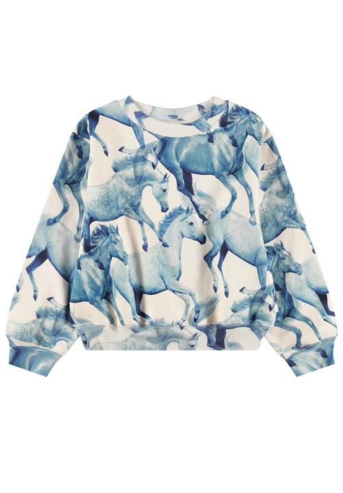 Molo Marge Sweat Shirt Blau Ponies Blau Ponies 98 cm  Blå  98 cm  Piger