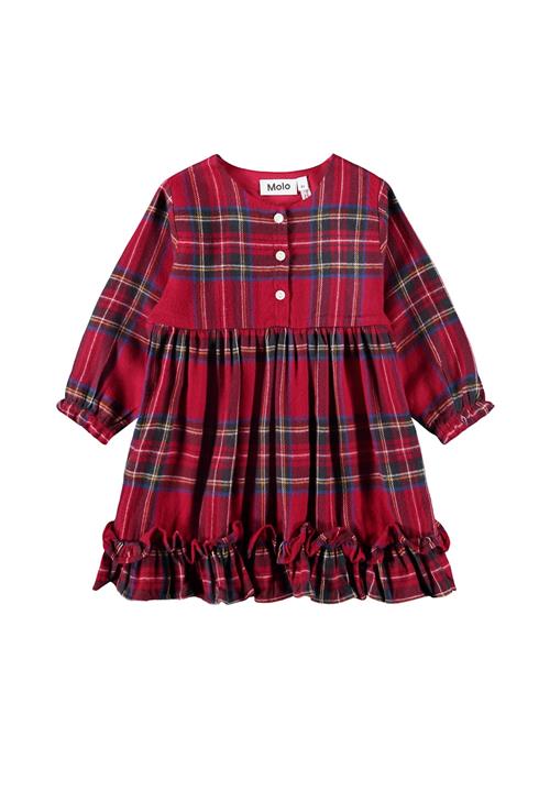 Molo Cele Dress Ls Holiday Check Holiday Check 92 cm  Rød  92 cm  Piger