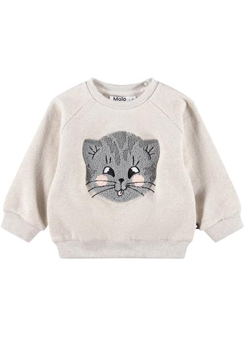 Molo Disc Sweat Shirt Chenille Cats Chenille Cats 98 cm  Hvid  98 cm  Piger