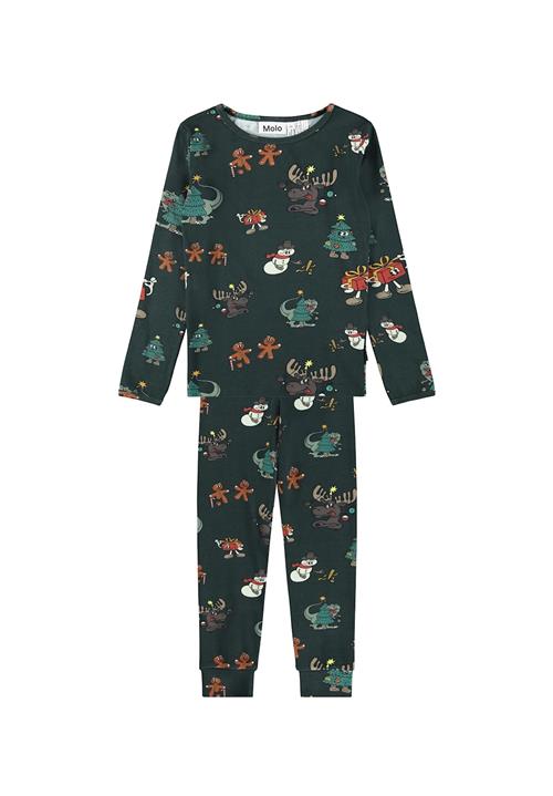Molo GOTS Lue Pyjamas Cartoony Xmas  Cartoony Xmas 92 cm  Grøn  92 cm  Drenge, Piger