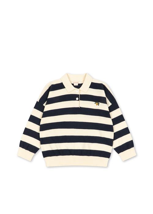 Konges Sløjd Manis Strikket Polo Navy Stripe  Navy Stripe-4Y  Blå  4 år  Drenge