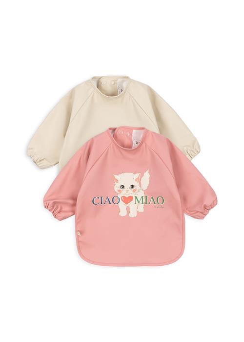 Konges Sløjd 2-pak Hagesmækker Med Ærmer Ciao Miao  Ciao Miao-18M-3Y  Hvid  1.5-3 år  Piger