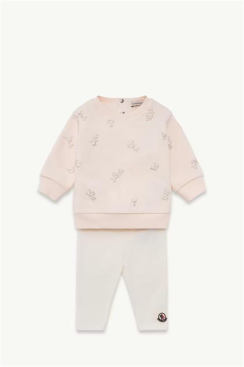 Moncler Embroidered Floral Cotton Blend Set Light Pink 86 cm  Lyserød  86 cm  Piger
