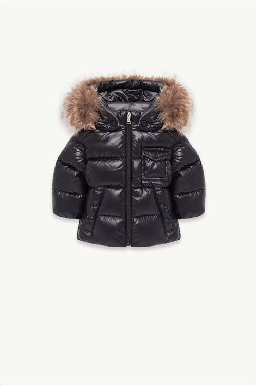 Moncler K2 Hooded Synthetic Material-Trimmed Down Jacket Navy 92 cm Dun Marineblå  92 cm  Drenge