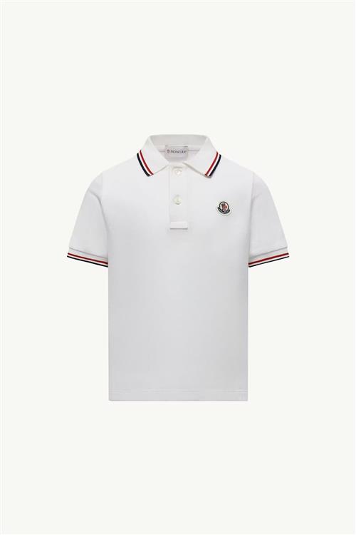 Moncler Tricolor Trim Polo Natural  Natural 152 cm  Hvid  152 cm  Drenge
