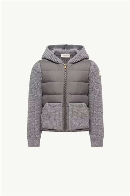 Moncler Vatteret Uldcardigan Medium Grey  Medium Grey 152 cm Uld Grå  152 cm  Piger