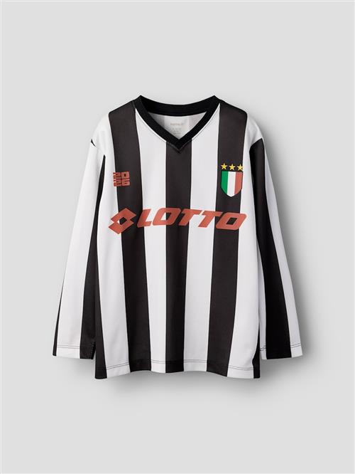 Name It T-shirt Med Lange Ærmer Black and White  Black 158/164 cm  Sort  158/164 cm  Drenge, Piger