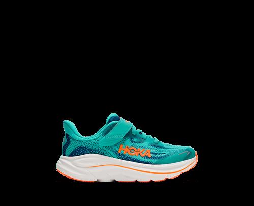 Hoka K Clifton 10 Little Kids Night Glow Blue Electric Aqua 34 EU  Blå  34 EU  Drenge, Piger