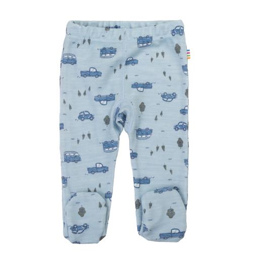 Joha Uldleggings Med Fødder Blue  Blue 60 cm  Blå  60 cm  Drenge