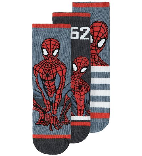Name It Strømper - 3-pak - Spider Man - NmmMandres - Ombre Blue/