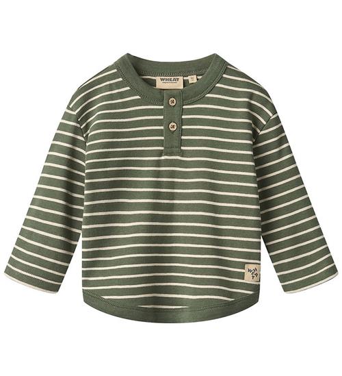 Wheat Bluse - Osvald - Dark Green Stripe