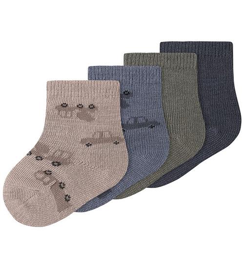 Name It Strømper - 4-pak - Uld/Bomuld - NbmWak - Sate Jaq/Ombre