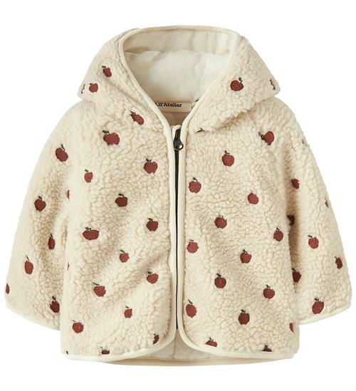 Lil Atelier Fleecejakke - NbfNalo - Turtledove/APPLES