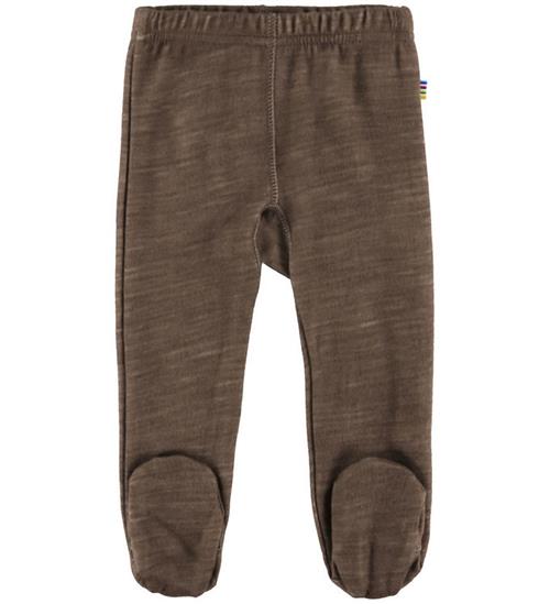 Joha Leggings m. Fødder - Uld/Viskose - Mørkebrun