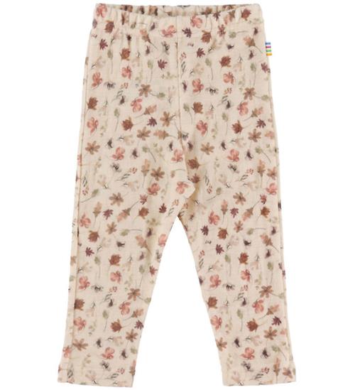 Joha Leggings - Uld - Lyserød m. Blomster
