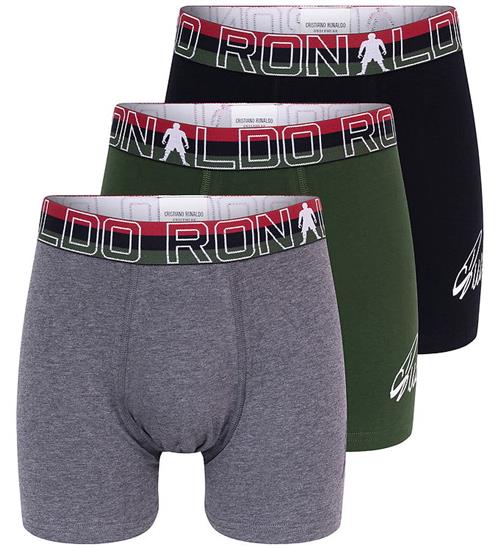 JBS - Ronaldo Boxershorts - 3-pak - Sort/Grøn/Gråmeleret