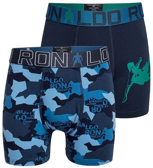 JBS - CR7 Boxershorts - 2-pak - Blå/Navy m. Print