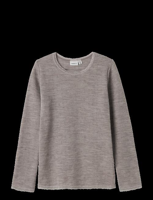 name it | Nkfwang Wool Needle Ls Top Solid | 134-140