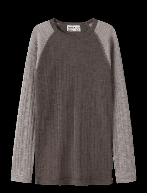 name it | Nkmwang Wool Needle Ls Top Solid | 134-140