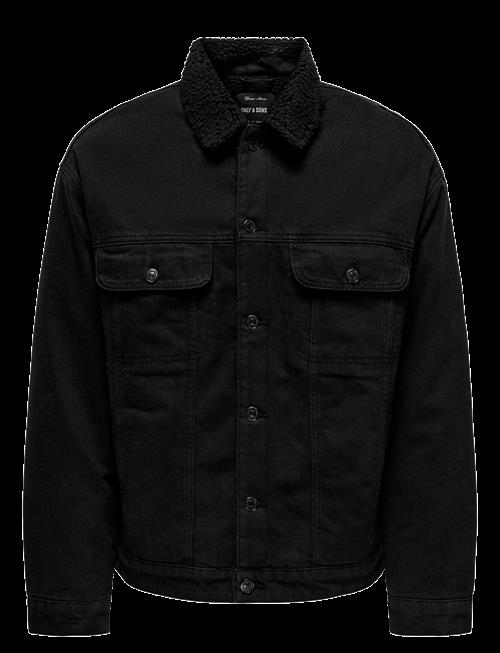 ONLY & SONS | Onswilson Sherpa Blk 0971 Dnm Jacket | XS