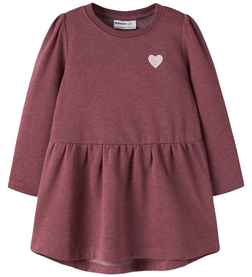 Name It Kjole - Sweat - NmfVima - Wild Ginger/Heart Embroidery