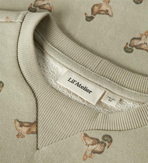 Lil Atelier Sweatshirt - NmmJobo - Moss Gray m. Ænder