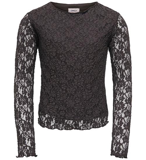 Kids Only Bluse - KogLeika - Lace - Noos - Black Coffee