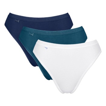 Sloggi Trusser 3P Basic Tai Multi Marine/Blå bomuld 40 Dame